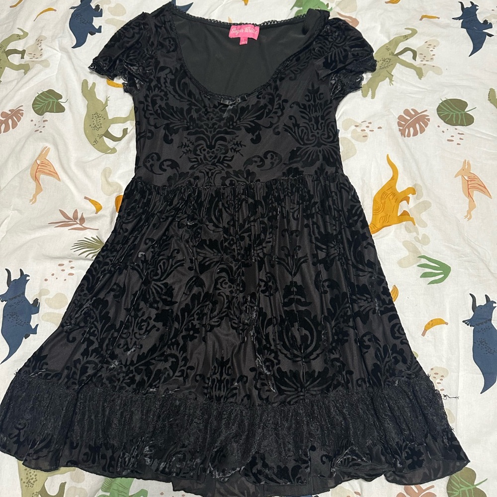 Velvet black gothic dress